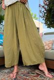 Sandbar Linen Blend Barrel Culotte Pant Deep Olive